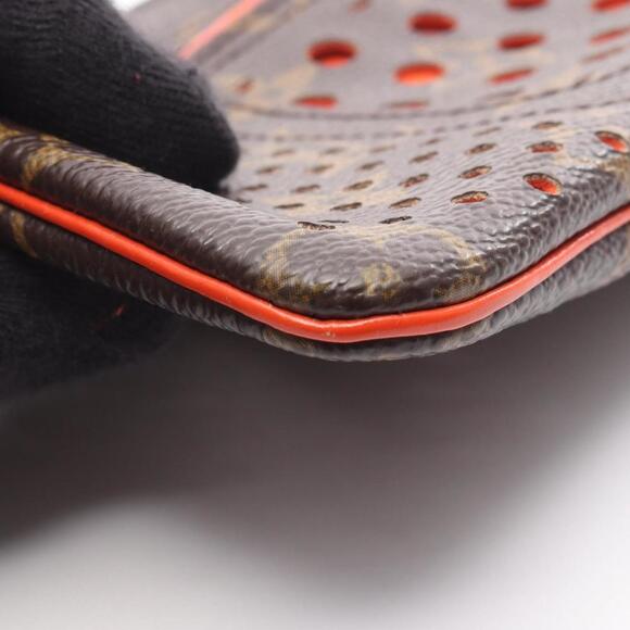 LOUIS VUITTON Brown Monogram Leather Pouch - Picture 9 of 10